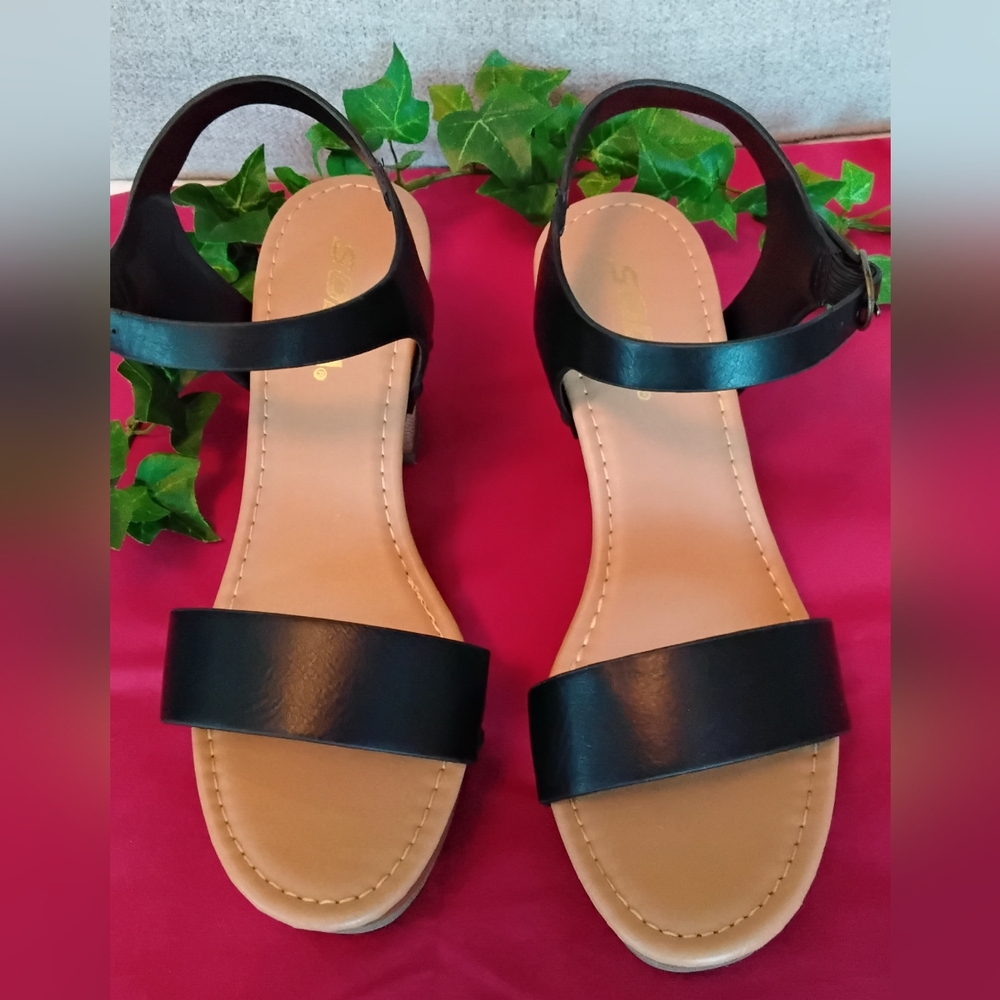 Womens Soda Black Chivas Basic Gladiator Sandals